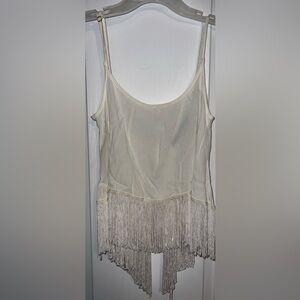 Arc & Co NWOT ivory Fringe Top